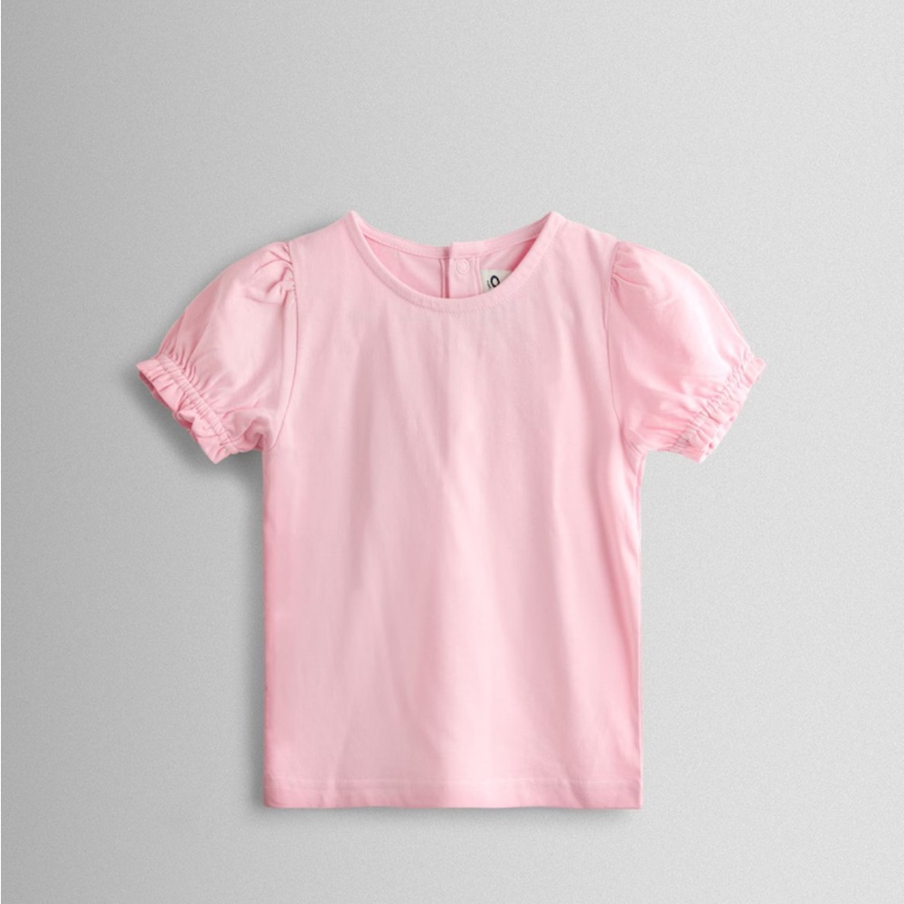 JoJo Maman Bebe Pink Puff Sleeve Ruffle Tee